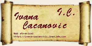 Ivana Cacanović vizit kartica